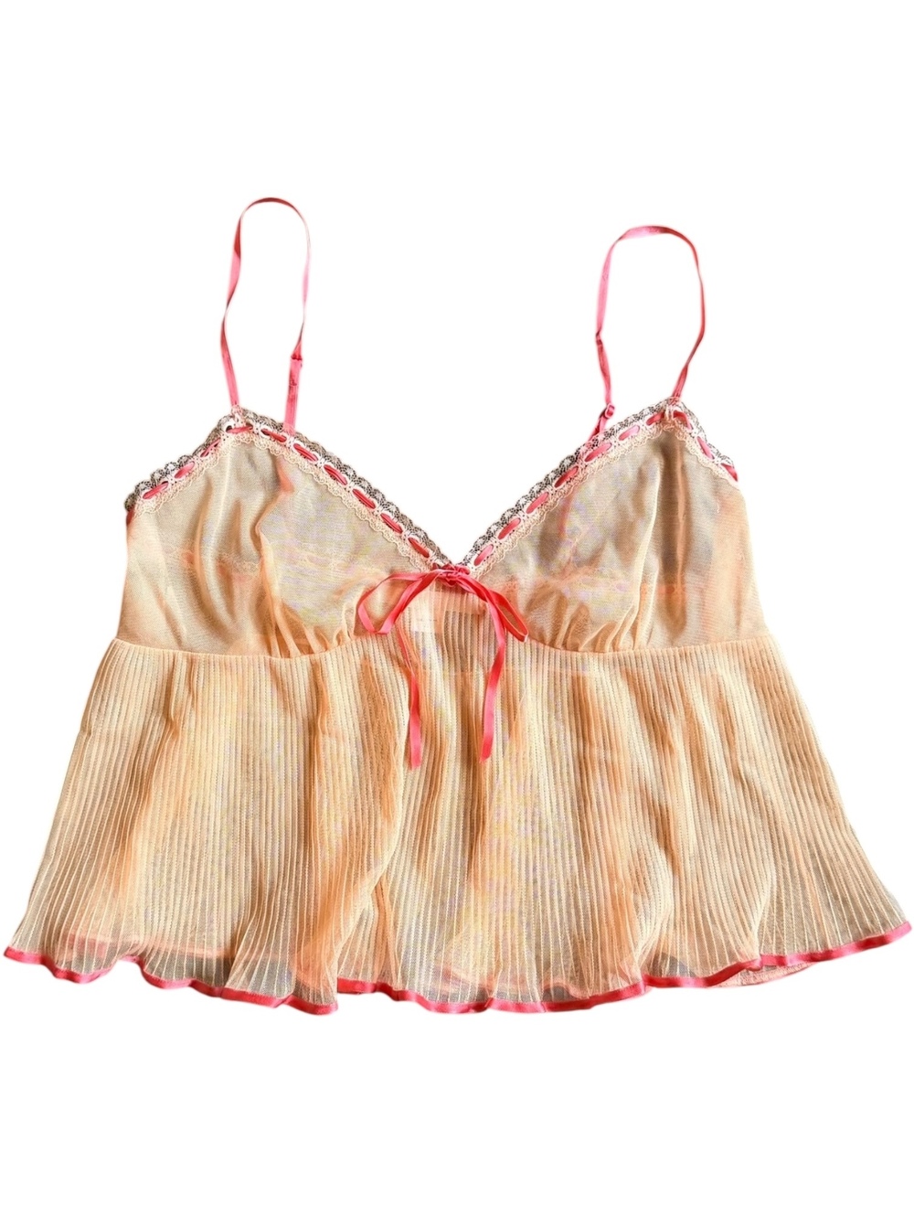Victoria’s Secret Y2K Peach Pink Lace Babydoll Camisole